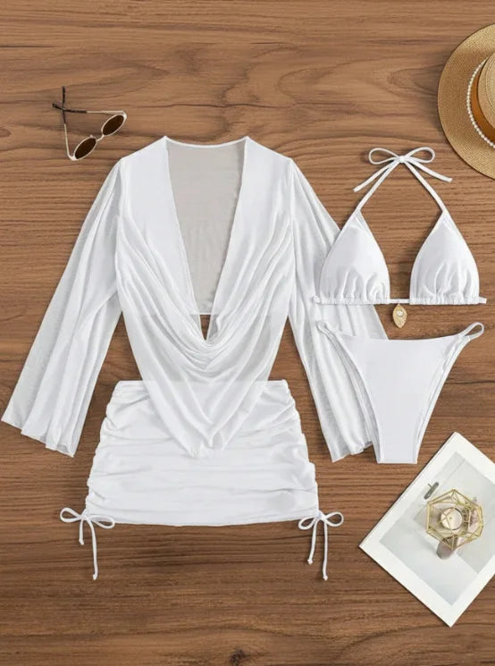 Bikini Set With Sheer Cover-Up
