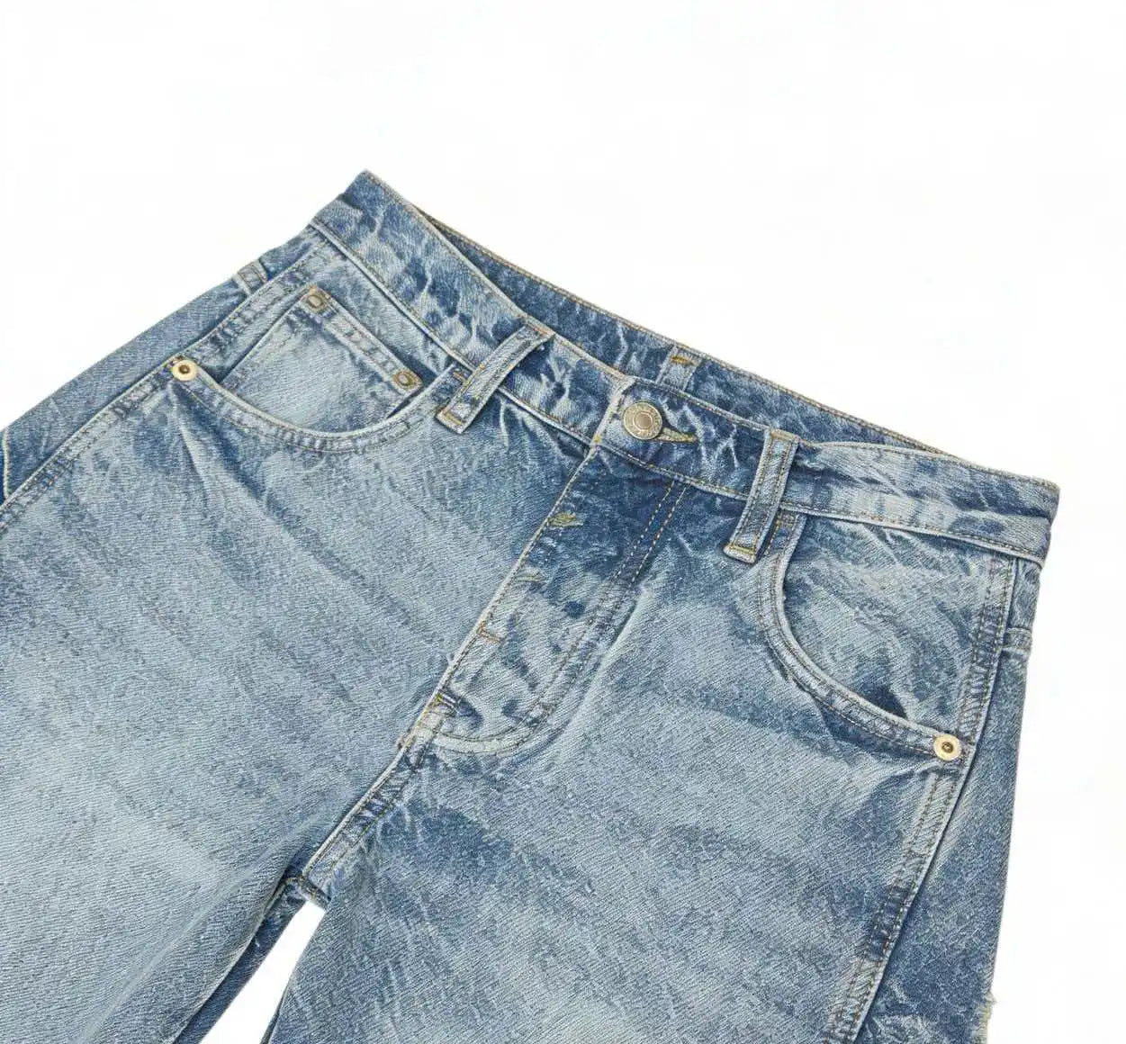 Denim Curved Pants