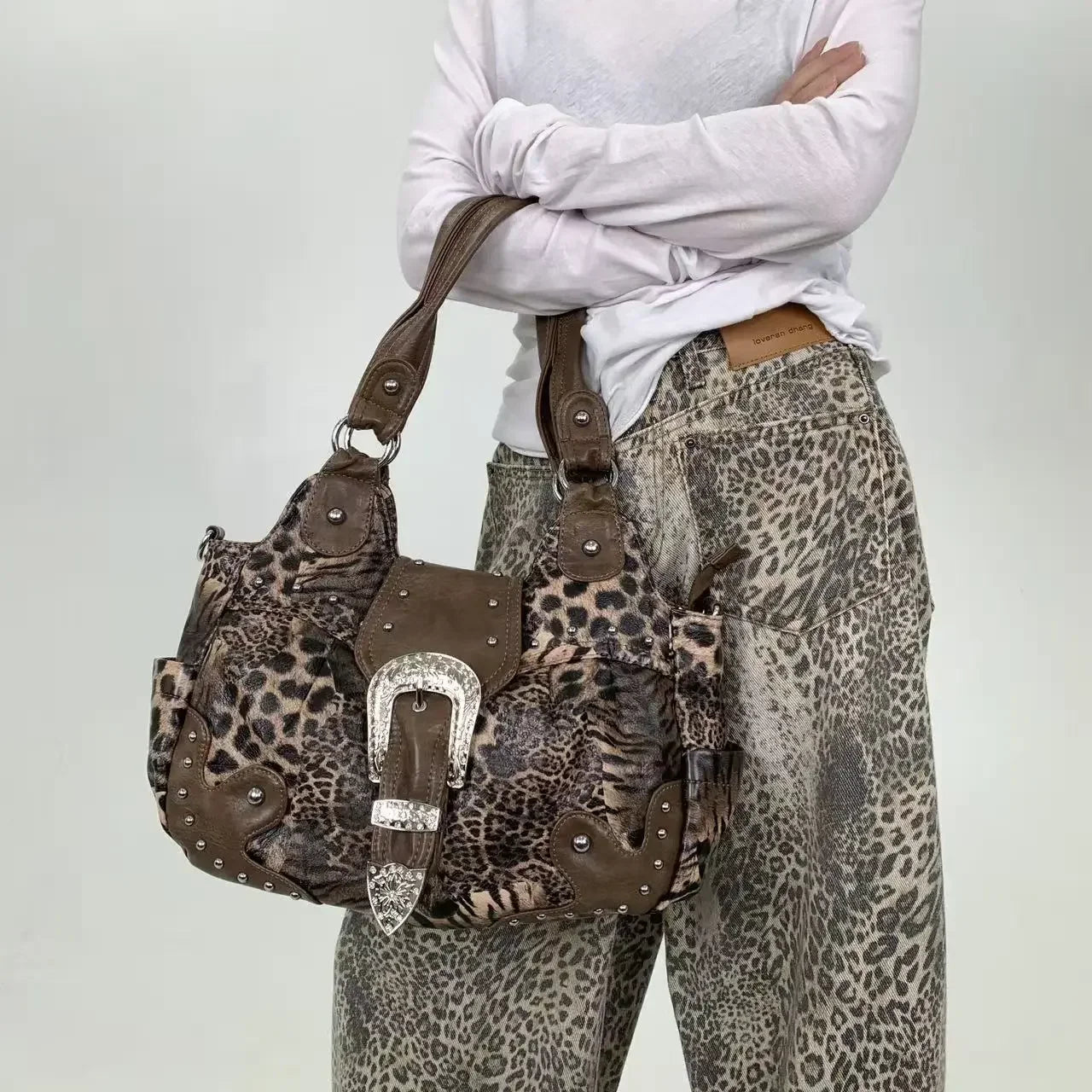 Sac fourre-tout imprimé léopard