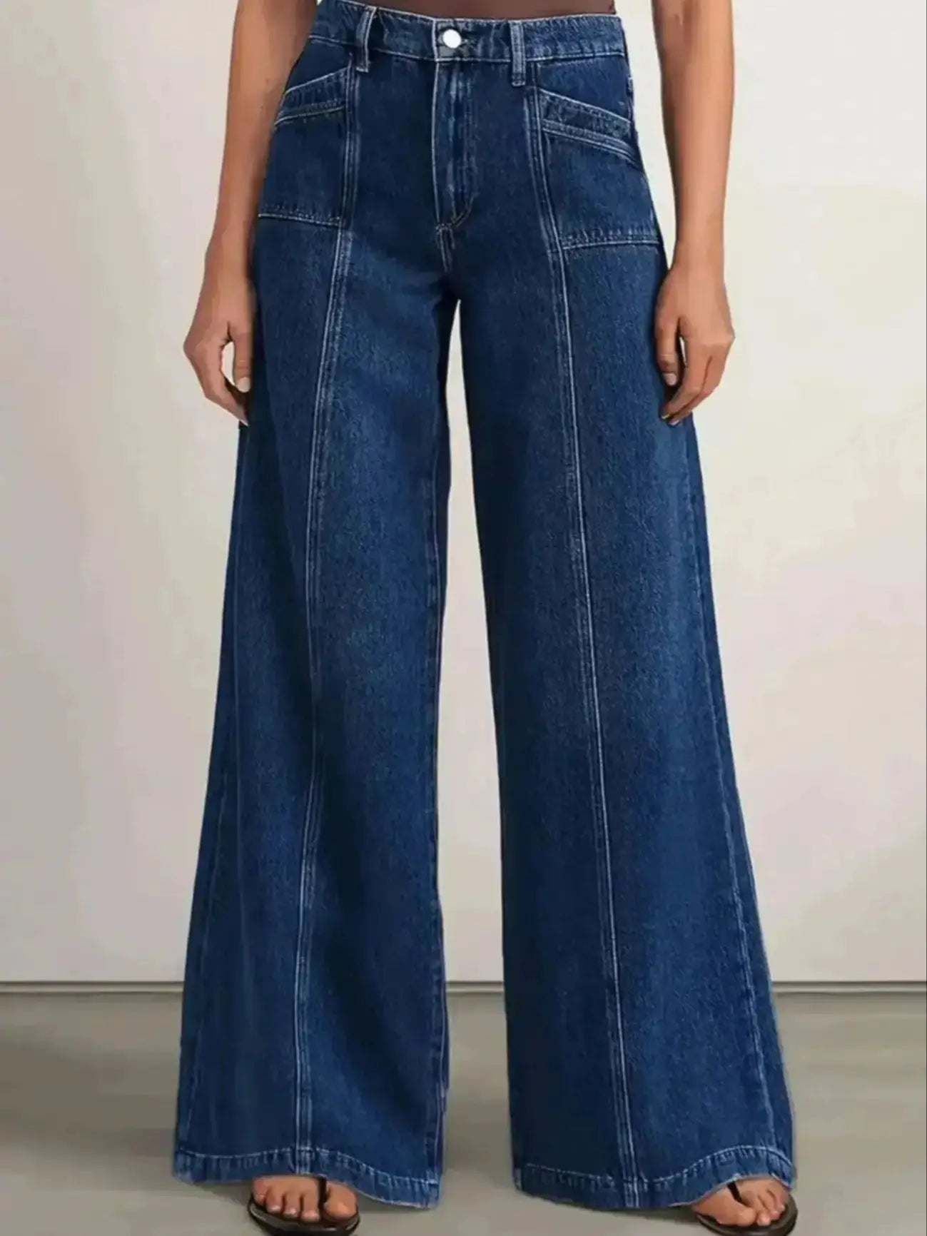 Blue Wide Leg Jeans