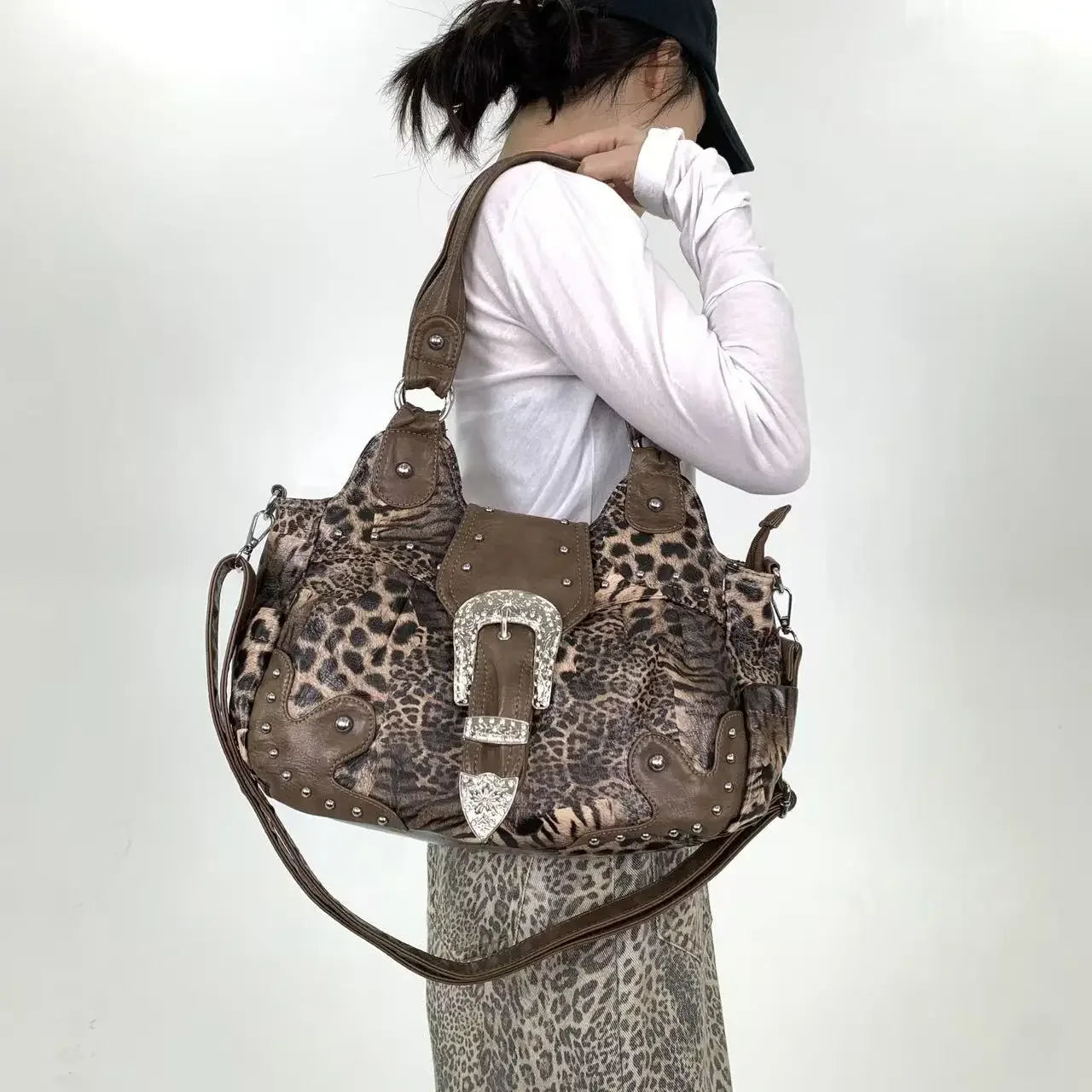 Sac fourre-tout imprimé léopard