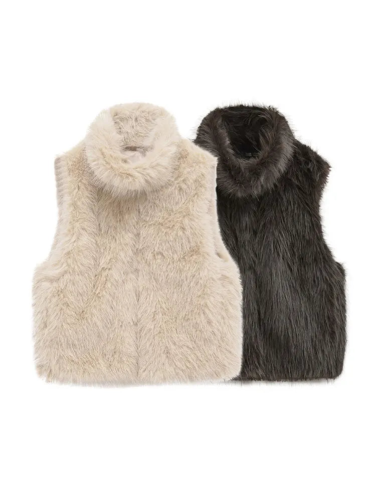 Gilets col roulé sans manches