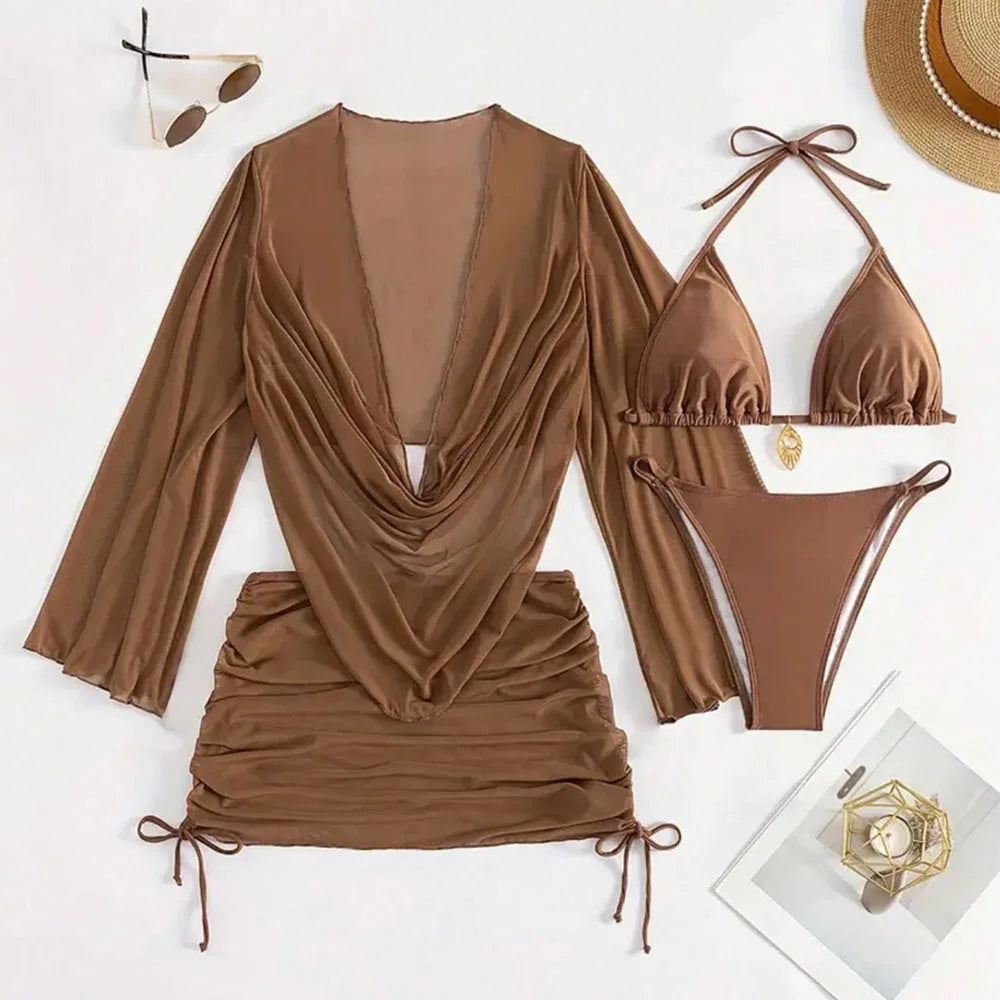 Bikini Set With Sheer Cover-Up
