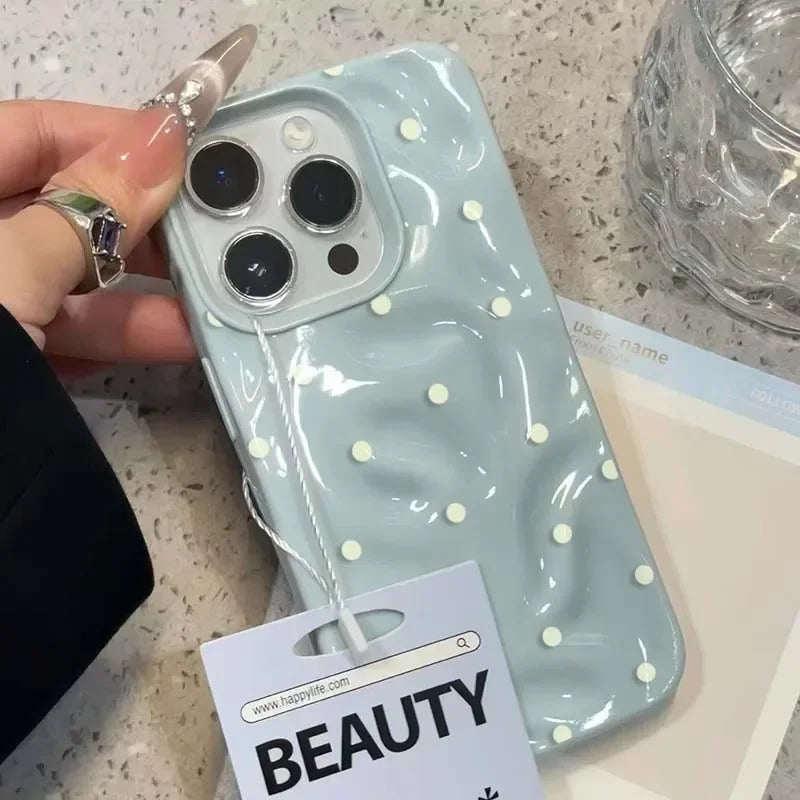 Simple Solid Color Polka Dot Phone Case