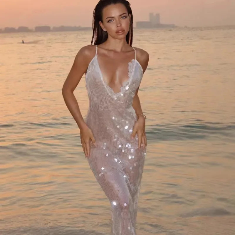 Dress Deep V‑Neck