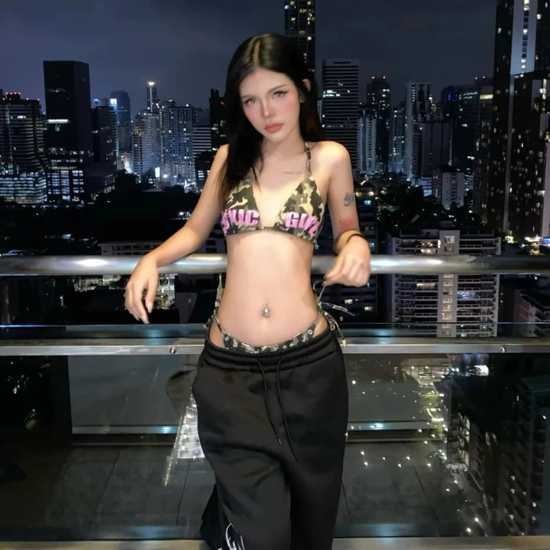 Triangle Bikini Set Camouflage PrinT