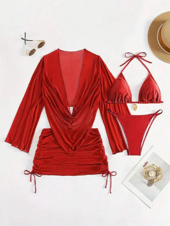 Bikini Set With Sheer Cover-Up
