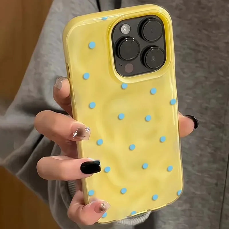 Simple Solid Color Polka Dot Phone Case