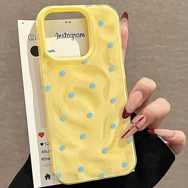 Simple Solid Color Polka Dot Phone Case