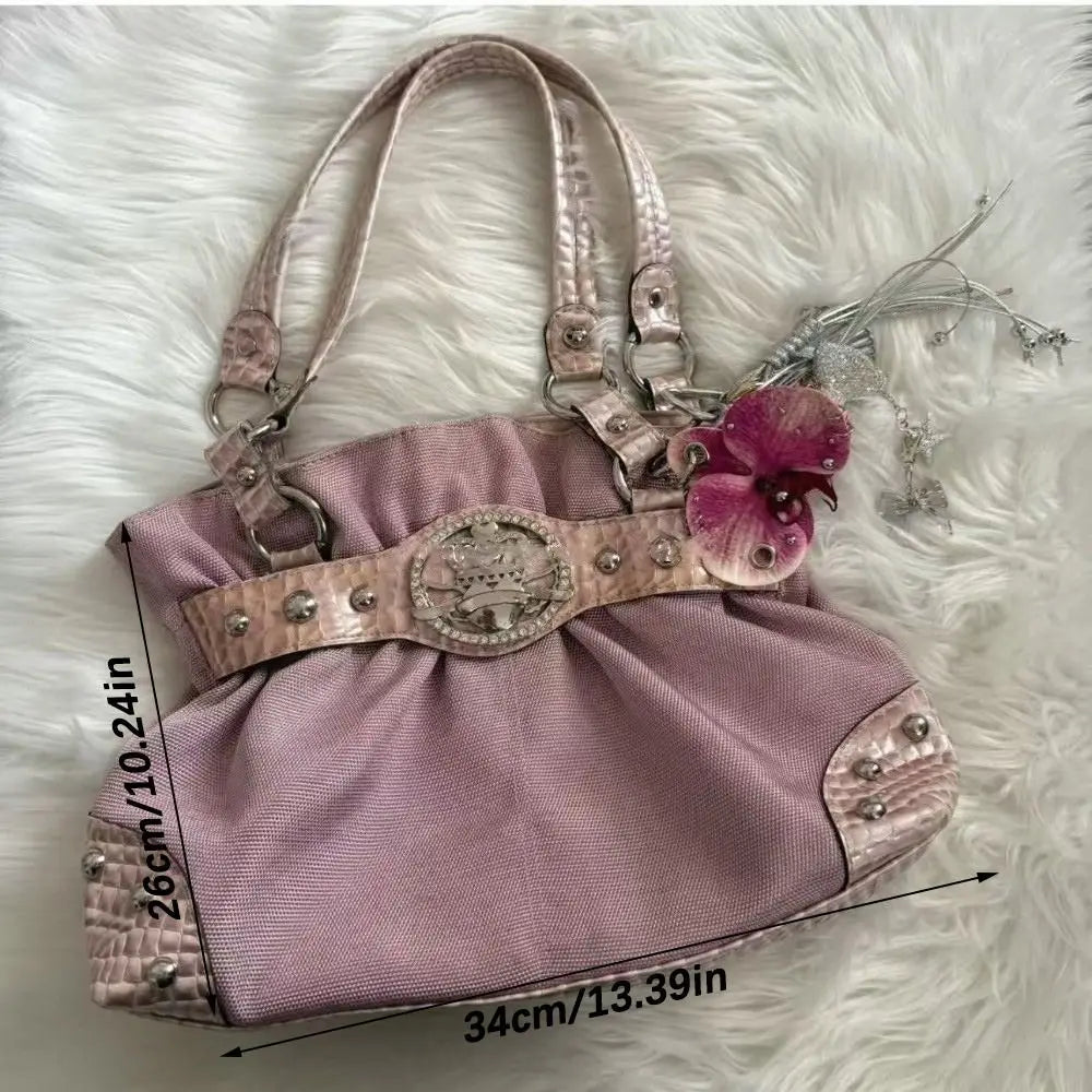 Sac à bandoulière en toile rose