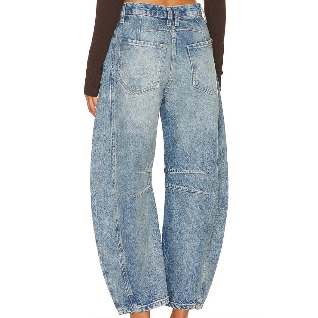 Denim Curved Pants