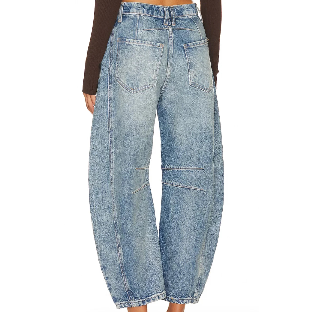 Denim Curved Pants