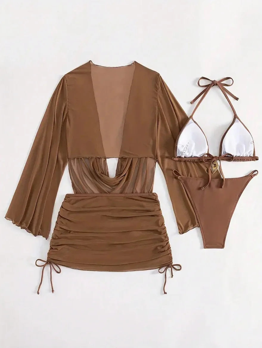 Bikini Set With Sheer Cover-Up