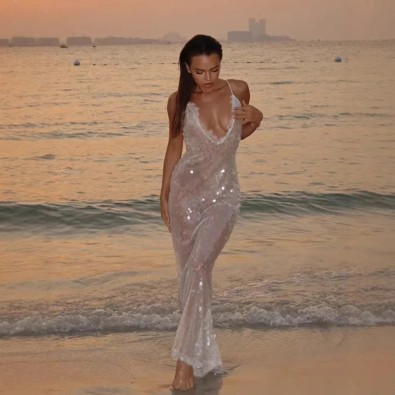 Dress Deep V‑Neck