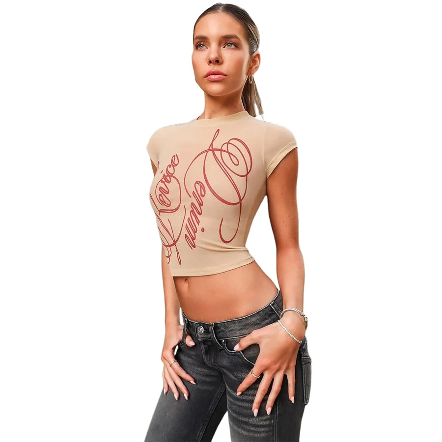 T-Shirts Woman Letter Print