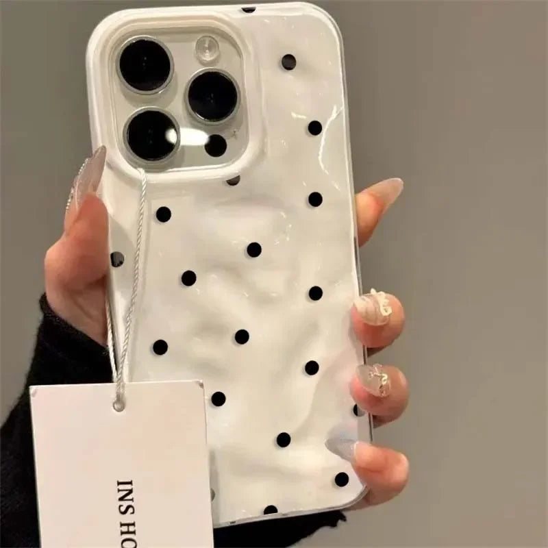 Simple Solid Color Polka Dot Phone Case