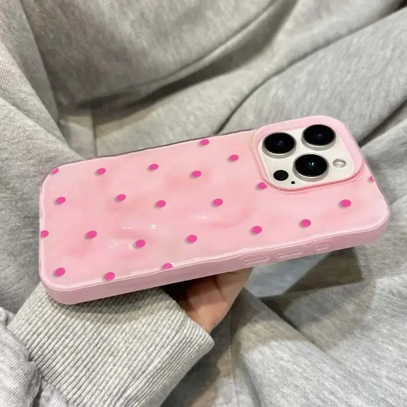 Simple Solid Color Polka Dot Phone Case