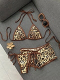 Coffee Leopard Print Bikini