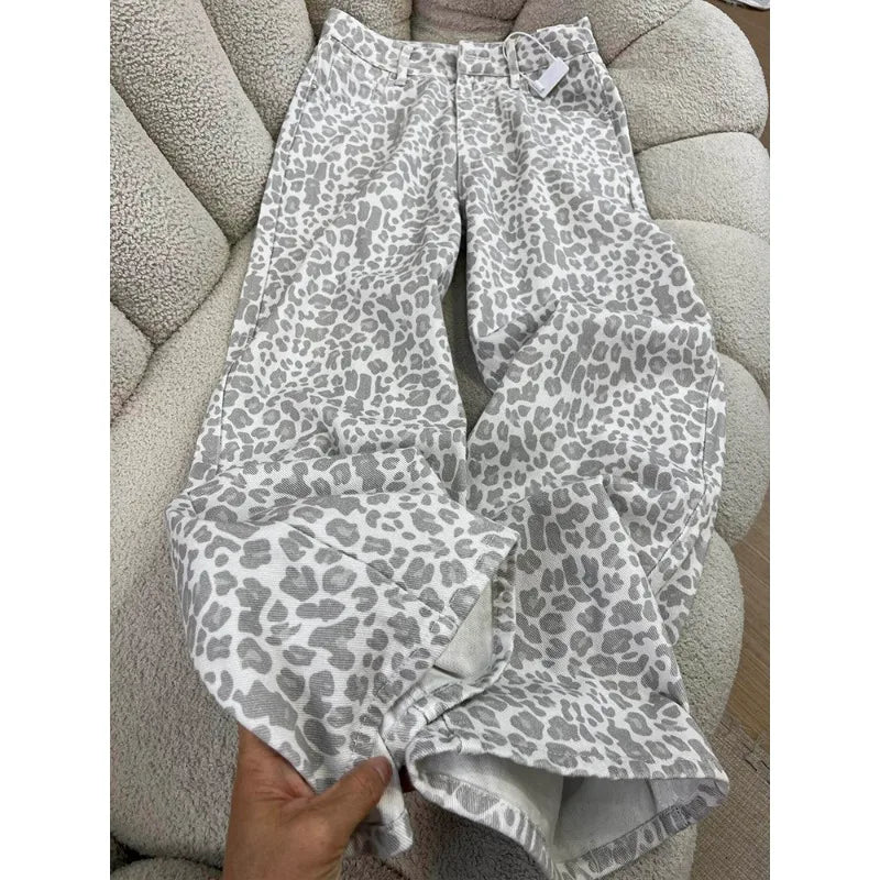 Leopard Print Jeans Retro Denim