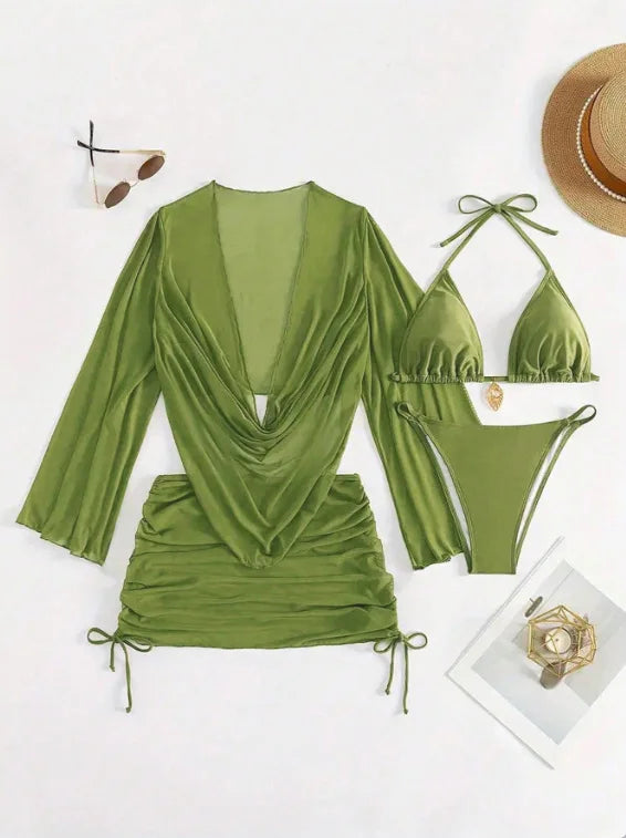 Bikini Set With Sheer Cover-Up