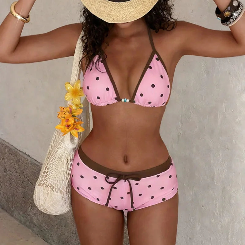 Triangle Suspender Bikini Set