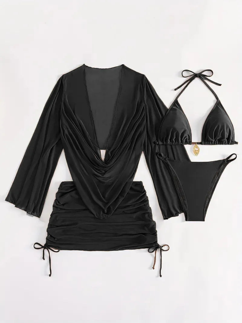 Bikini Set With Sheer Cover-Up
